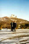 Lacsi Baci and me, with the ruined castle in the background