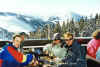 Grant, me, Andrea and Josh, stopping for lunch at a mountain Gastof