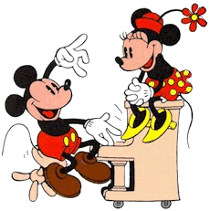 Mickey and Minnie at piano