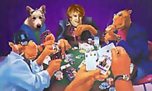 Martha plays poker with dogs+