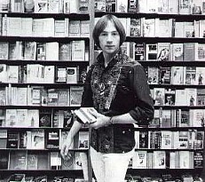 Peter perusing the library