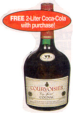 ad for bottle of Courvoisier cognac