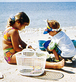 2 children on St. George Island beach