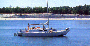 sailboat in Bob Sikes Channel