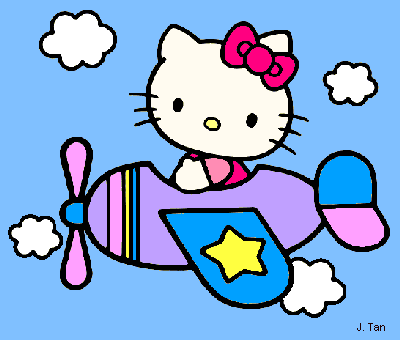 Hello Kitty in a Plane