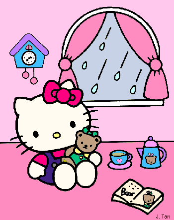 Hello Kitty while Raining