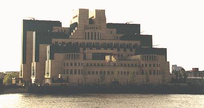 The MI6 building at Vauxhall Cross 
from over the river