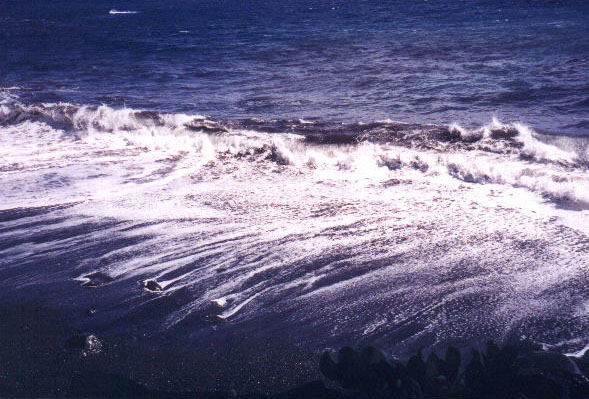 Black sand beach