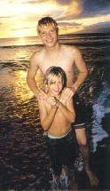 Nick and his younger brother Aaron on the beach