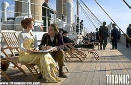 Jack and Rose on the deck of the Titanic