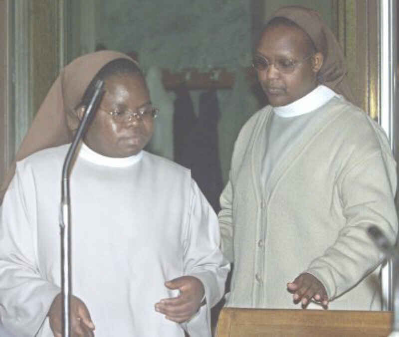 Sisters Maria Kisito (L) and Gertrude