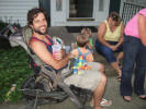 Chad chills out in the family stroller