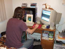 Andrew hard at work, taking a break to update LJ! (Jan 2006)