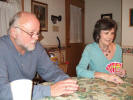 Dad and Donna playing "Apples to Apples"