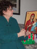 Mom examines her gift from Papa (Dec 2006)