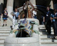 Some P2P Members Standing Around a Fountain by Gaudi