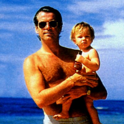 Pierce Brosnan with his son