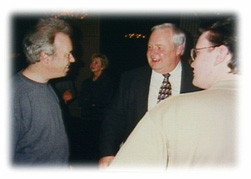 WOWT director Mr. Garry Vamosi (left) & Mr. Kerr converse as WOWT anchor Brian Mastre (right) looks on.