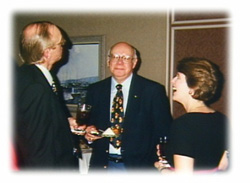 Former WOWT photographer Mr. Dave Hamer (center) and former WOWT assignment editor Marcia Cady (right).