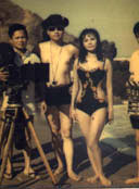 Director L H Hoa, actress Kim Vui
 in  Purple Horizon at Vung Tau
    1970