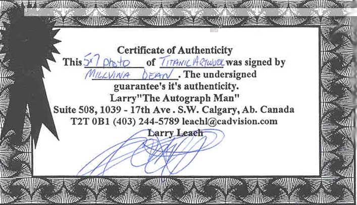 Certificate of Authenticity