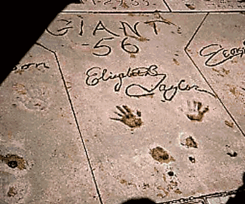 Elizabeth Taylor Autograph, Hand and
Foot Prints in Chinese Theatre Cement Courtyard