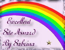 Excellent Site award by Sabrina