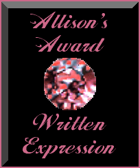 My First Award For Poetry from Allison!