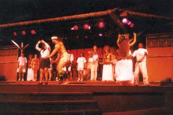 AJB on stage at the Polynesian Luau