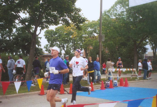 Getting ready to run is not easy at 8:00, especially after drinking till 4 in the morning. The finish line is always the best part of the race