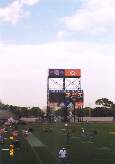 A view of the scoreboard after the game winning play