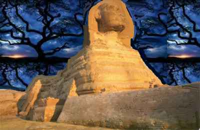 sphinx on a photo background