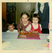 Little tiny Eric with Aunt Chrissy at Heather's birthday party