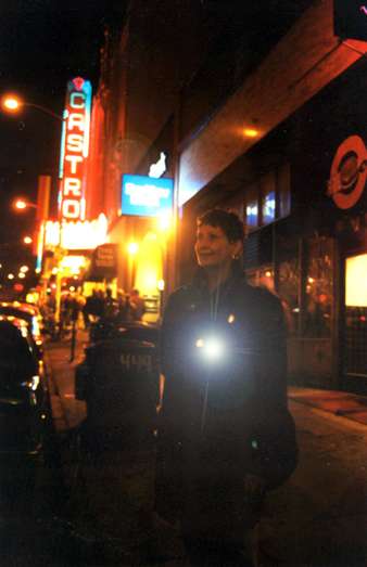 Linda, enjoying an evening out on the Castro