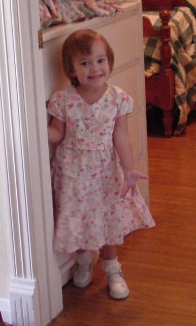 Sydney in dress 2008 (2 yrs old)