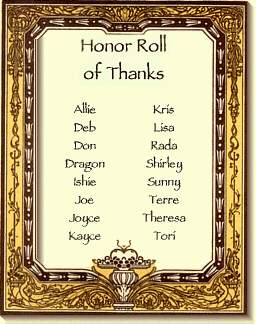 Honor Roll of Thanks