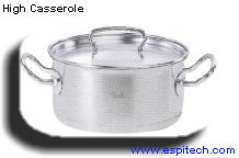 Stainless steel cookware with the CookStar base- induction stove ready.