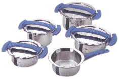 Stainless steel cookware, 9 piece set, from Fissler made in Germany