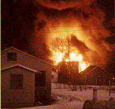 Tank Farm burning at Seward Alaska