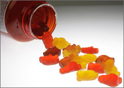 Gummy-style vitamins can stick to teeth.