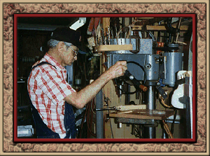 Earl Couch at drill press