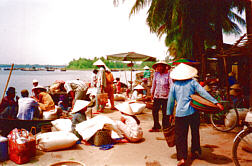 The market at the river port in Hoian