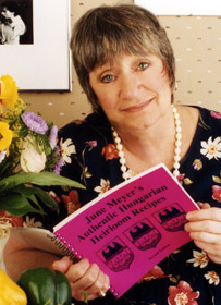 June Meyer with her Cookbook