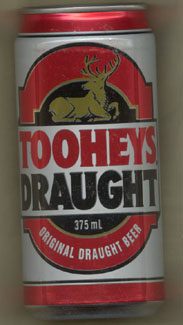 Tooheys Draught with stag recumbent, 375mL