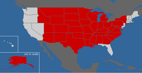 States I have visited by motorcycle since June 2004