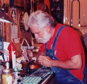 Tony repairing a violin