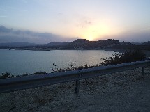 Embalse de la Pedera at sunset