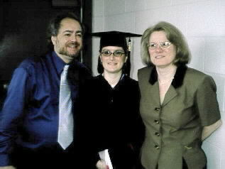 Gina, Dusti and me at Frazier Hall before going to Knights Hall for the graduation.