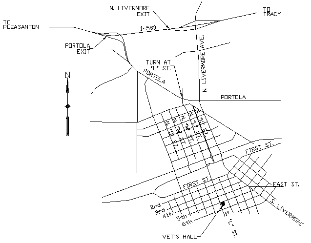 Livermore Vet's Hall Map