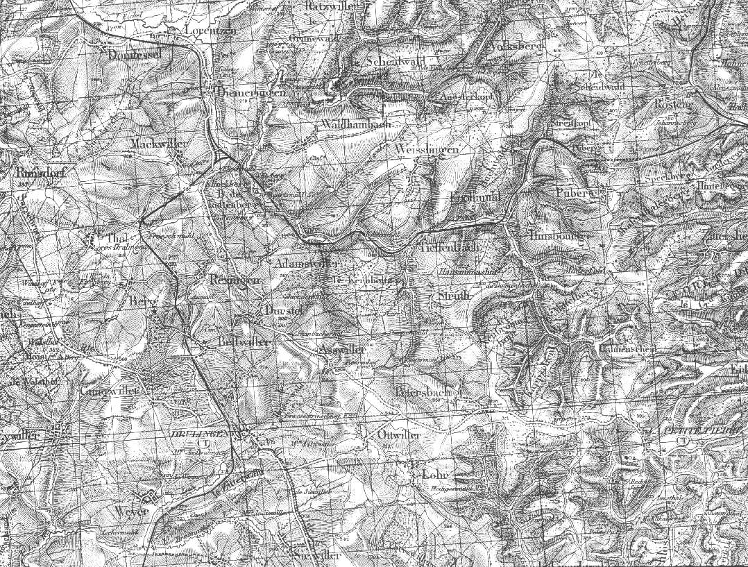 MAP INCLUDING
VILLAGES WHERE ENSMIGNER AND WEHRUNG FAMILIES 
WERE FOUND